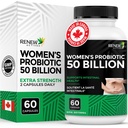 RENEW ACTIVES Probiotics for Women 50 Billion CFU / 2カプセル – MAKTREK Technology, 4 Probiotic Strains & Prebiotic Blend – Digestion Health & Gut Flora Balance – カナダ製 – 60カプセル