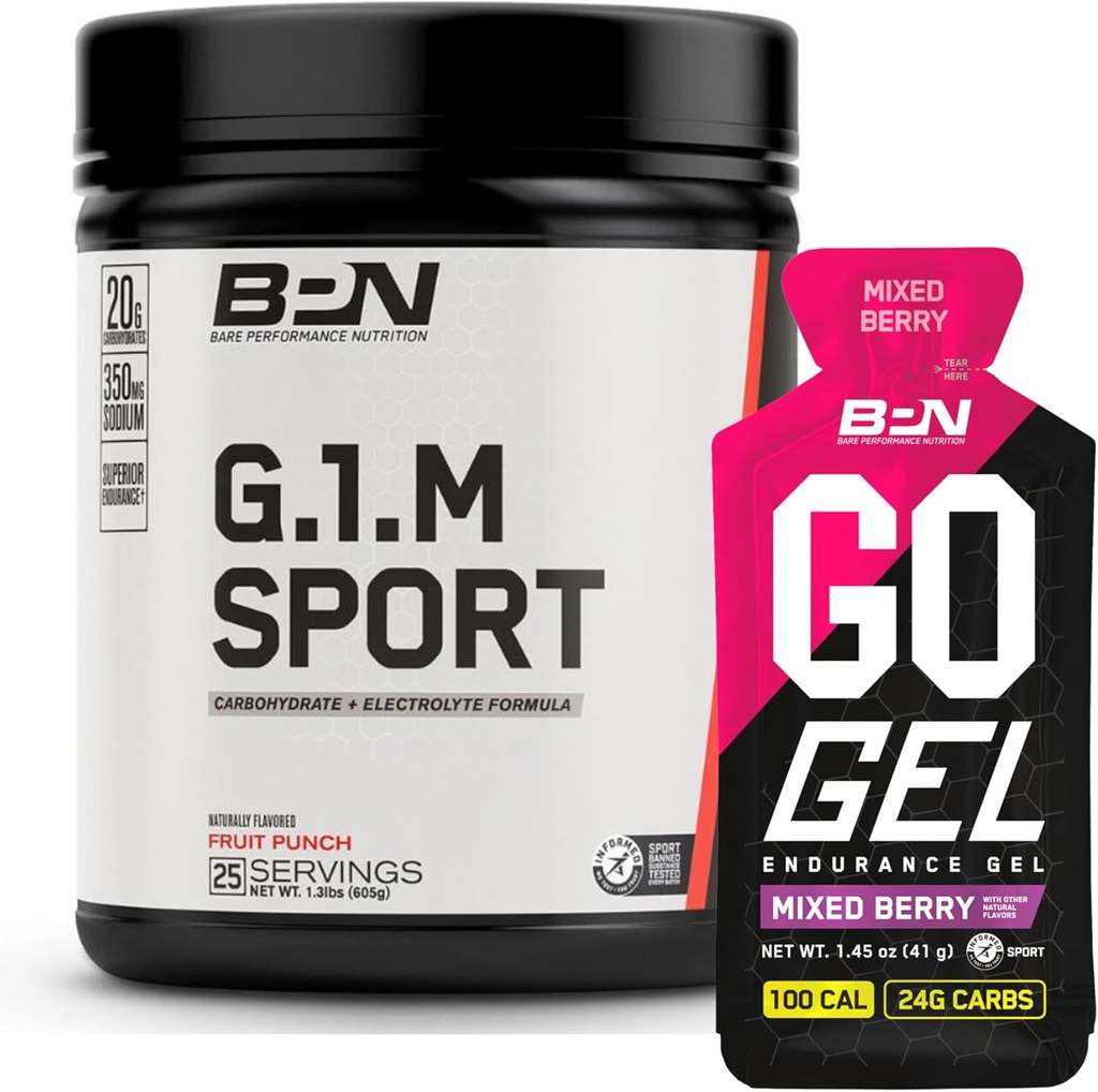 BARE PERFORMANCE NUTRITION BPN G.1.M.のスポーツの耐久性の訓練の燃料及びGoのゲルの持久力のゲルの混合されたベリー バンドル