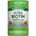 Nature's Truth Biotin 5000mcg | 78 Fast Dissolve錠 | ナチュラルベリーフレーバー | ヴィーガン、非GMO、グルテンフリー