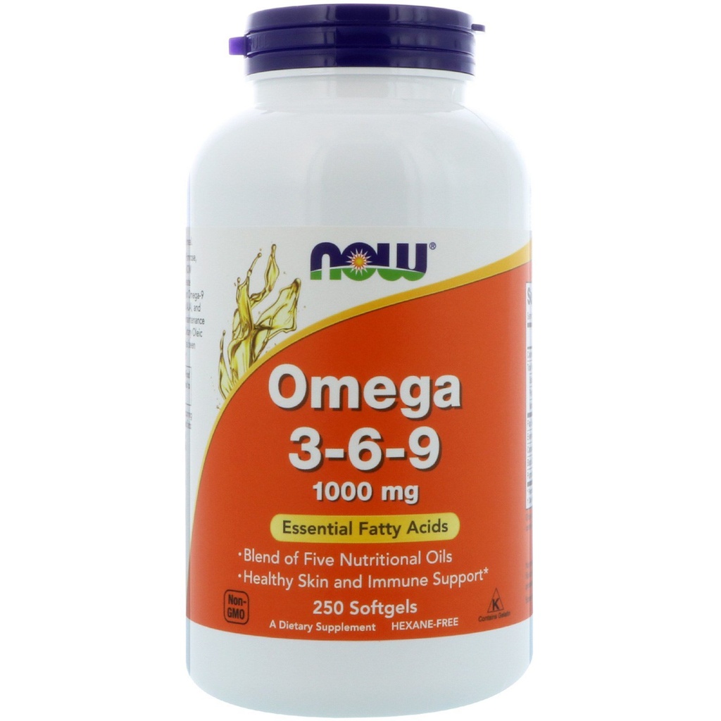 NOW食品2パックオメガ3-6-9、1000mg、250Softgels