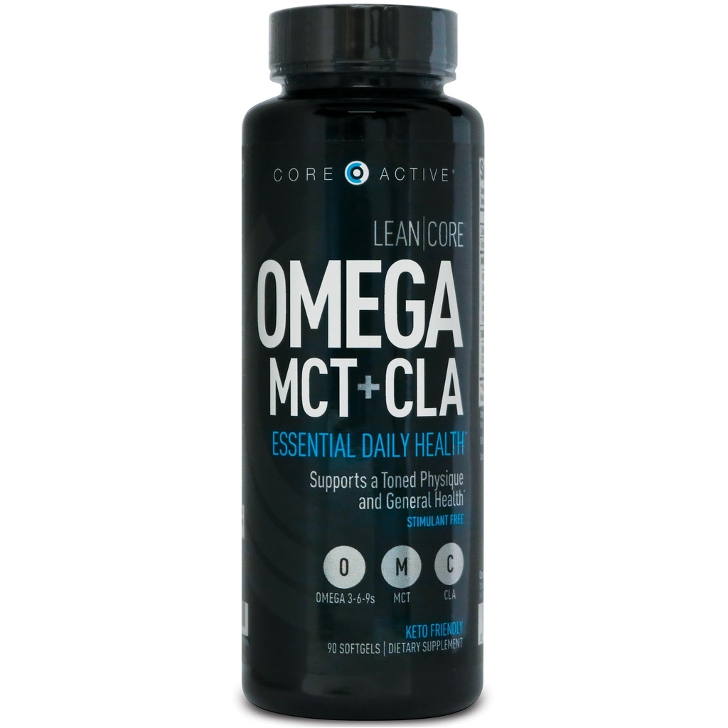 リーンコアオメガMCT + CLA - 興奮剤無料健康フォーミュラ、リーンマッスル&トンドフィク、オメガ3-6-9脂肪酸 - 亜麻仁魚油 - ココナッツオイル - Ketoフレンドリー30日の供給(90 Softgels)