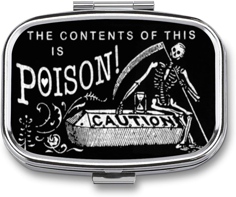 金属の2のコンパートメントの丸薬のオルガナイザー旅行友好的な携帯用密集したピル箱のビタミン、魚油、補足、財布、ポケットのためのタブレットを握るかわいい丸薬箱。 (ブラックサイテ)