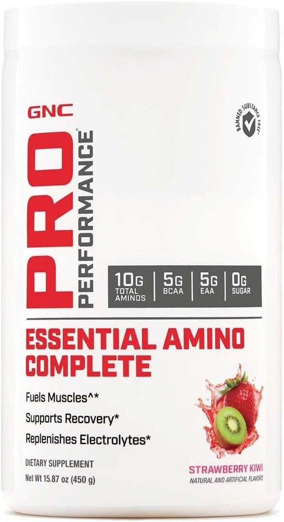 GNC のプロ パフォーマンスのエッセンシャル アミノの完全な、いちご キウイ、15.87 oz.、サポート筋肉回復