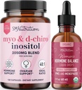 SMNutrition ハーブ ホルモン バランス チンキ&ミオイノシトール&D-Chiro Inositol | ホルモン バランス バンドル 40:1 (30 人前) 女性のための液体サイクル サポート (60 人前)