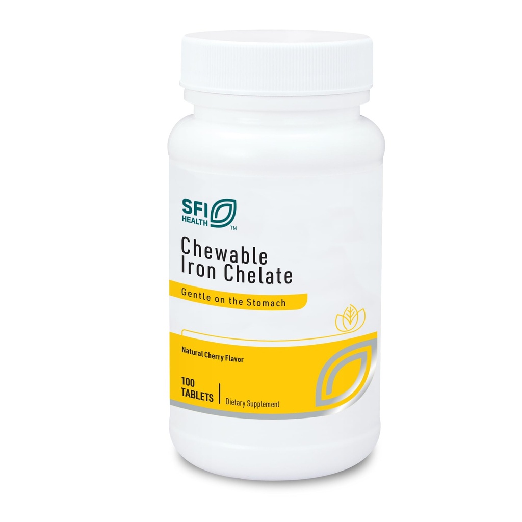 Klaireの実験室SFIの健康のChewableの鉄の箱 - 30のMilligramsの要素の鉄、Stomach及びhypoallergenicの自然なチェリーの味(100のタブレット)で容易な