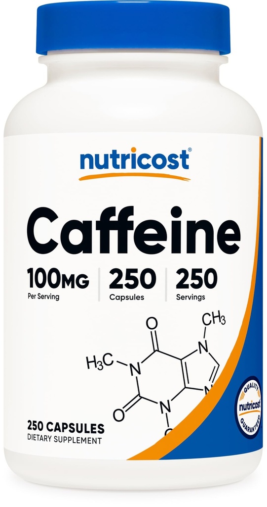 栄養価のカフェインはサービングごとの100mgを、250カプセル錠剤にします