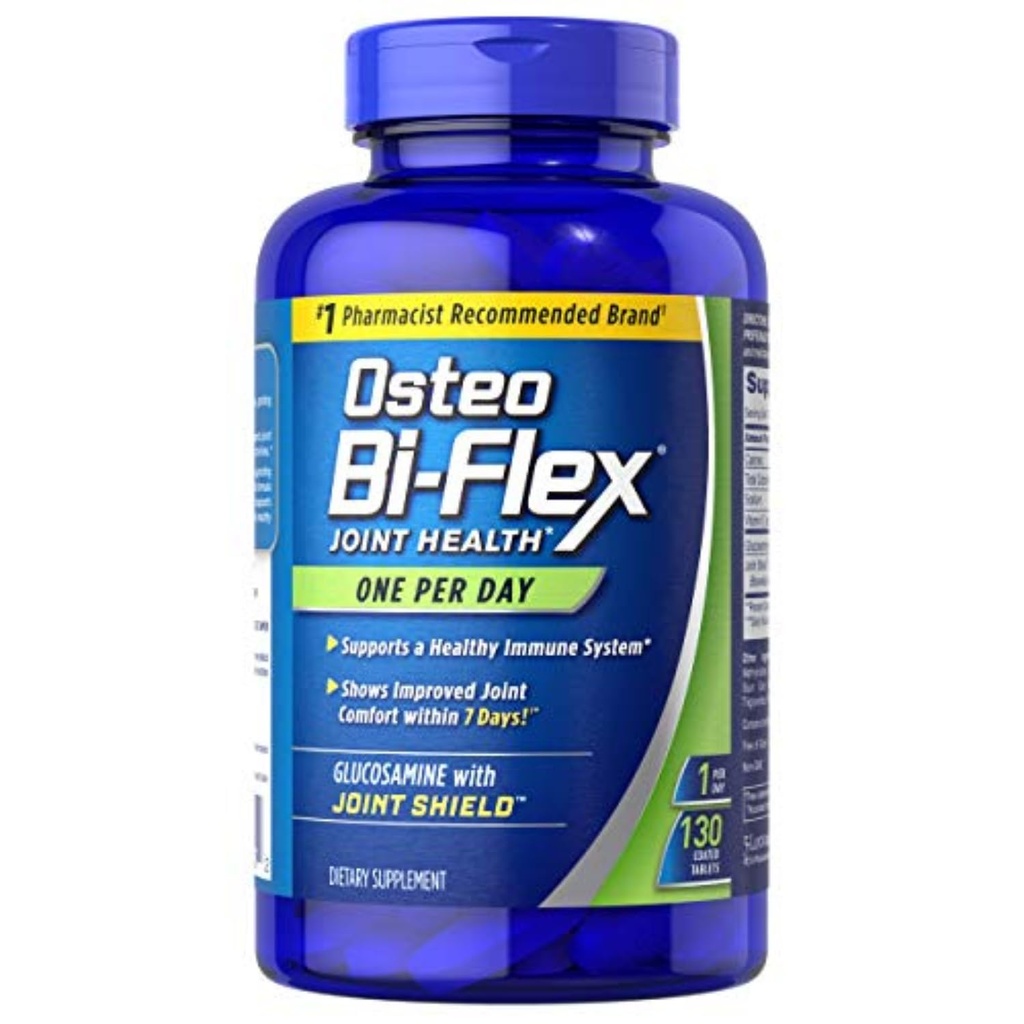 OsteoのビタミンDが付いているBi-Flexグルコサミン、OsteoのBi屈曲による1日、共同健康、130の上塗を施してあるタブレット、130の計算