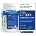 NatureCity True-Osteo+ Bone サポート with Ashwagandha - 強度と密度 - 有機アルゲーカル、マグネシウム、ビタミンD3、K2、シリコン&ストレスサポートを備えた植物ベースのカルシウム  240 ベジギーカプセル