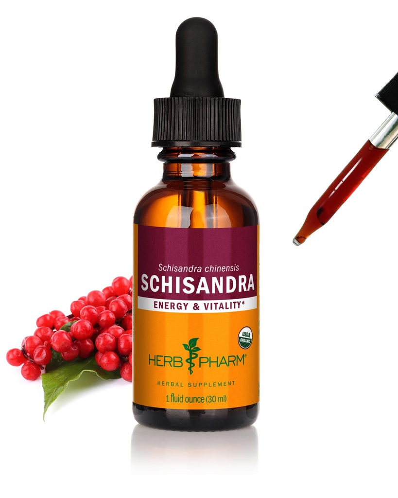 Herb Pharm は有機性 Schisandra の果実の液体のエキス- 1 つの Ounce を証明しました
