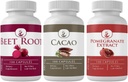 PURE ORIGINAL INGREDIENTS Cacao、Pomegranate、およびビートルートバンドル(100カプセルそれぞれ)、添加剤または充填剤、ラボ検証なし