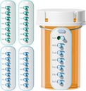 Odaro 4パックピルリマインダー、ランヤドまたはステッカーピルトラッカー、ほとんどのボトル、再利用可能な薬効トラッカーのビタミンウィークリー(7日)薬オーガナイザーの交換作業