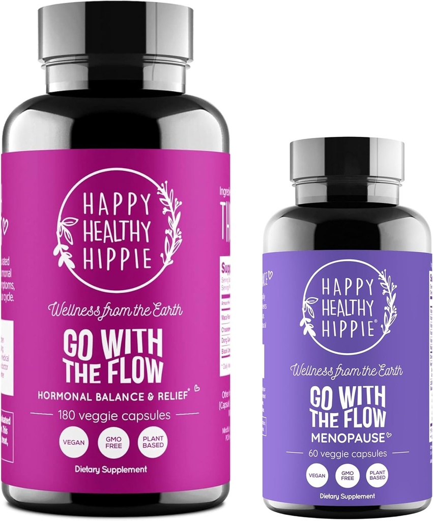 幸せで健康なHippieは流れのMenopauseサポートと女性のための流れのホルモンのバランスをと行きます(180ct)