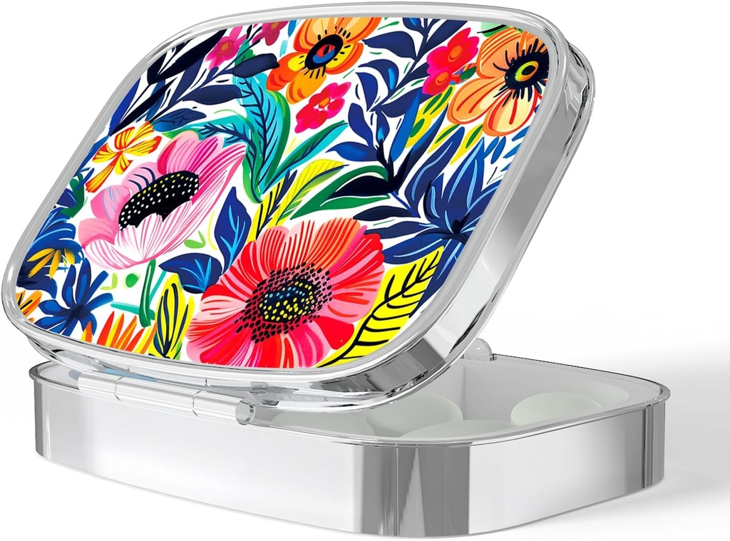 Pill Box-2 Compartmentの小型及びPurseの単一の丸薬のキャリアの丸薬の魚油を握り、BPA-Free (Garden Party-01)を補うために携帯用小さい丸薬の場合