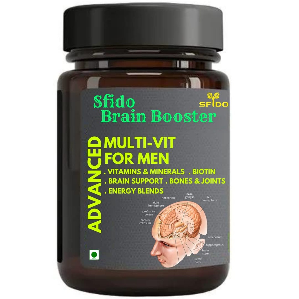 Sfido Brain Booster | Boost Brain Memory | Increase Brain Health | Brain Focus Concentration | Ayurvedic Product | Pack of 1