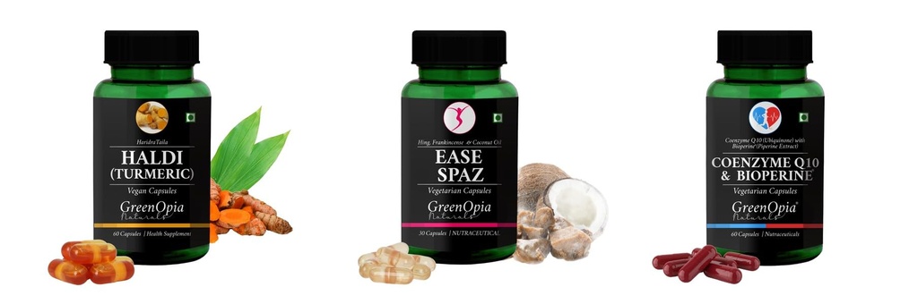 Haldi-oil-vegetarian-capsules, Ease-spaz-vegetarian-capsules Combo | Convenient Nutrition & Wellness Routine | Multi-Product Pack
