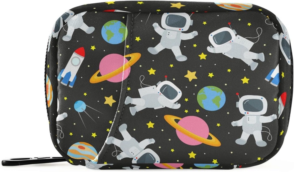 スペース旅行ギャラクシーAstronautsの丸薬箱7日の丸薬の箱はジッパーが付いている旅行丸薬のオルガナイザー袋を携帯用ウィークリー ケース ビタミンの補足のホールダーのための小型サイズを配管します