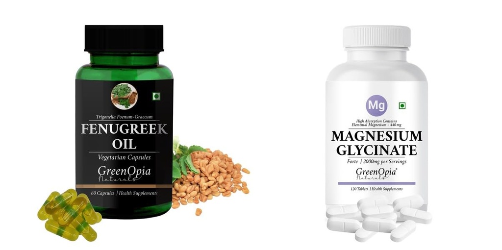 Fenugreek Oil Magnesium Glycinate Forte Tablets Wellness Daily Vitality |60 CAPSULES