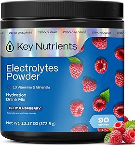 KEY NUTRIENTS 電解質パウダーパック - 熱帯パイナップルココナッツ 20 パック水分補給パック - 旅行水和パウダー - 砂糖、カロリー、グルテンフリーケト電解質粉末 - 米国製