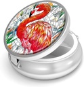 Pill Box-3 Compartment パーパス&ポケットミニメタルピルホルダー トラベルピルコンテナ サプリメント ビタミンBPAフリー(Flamingo)を保持する
