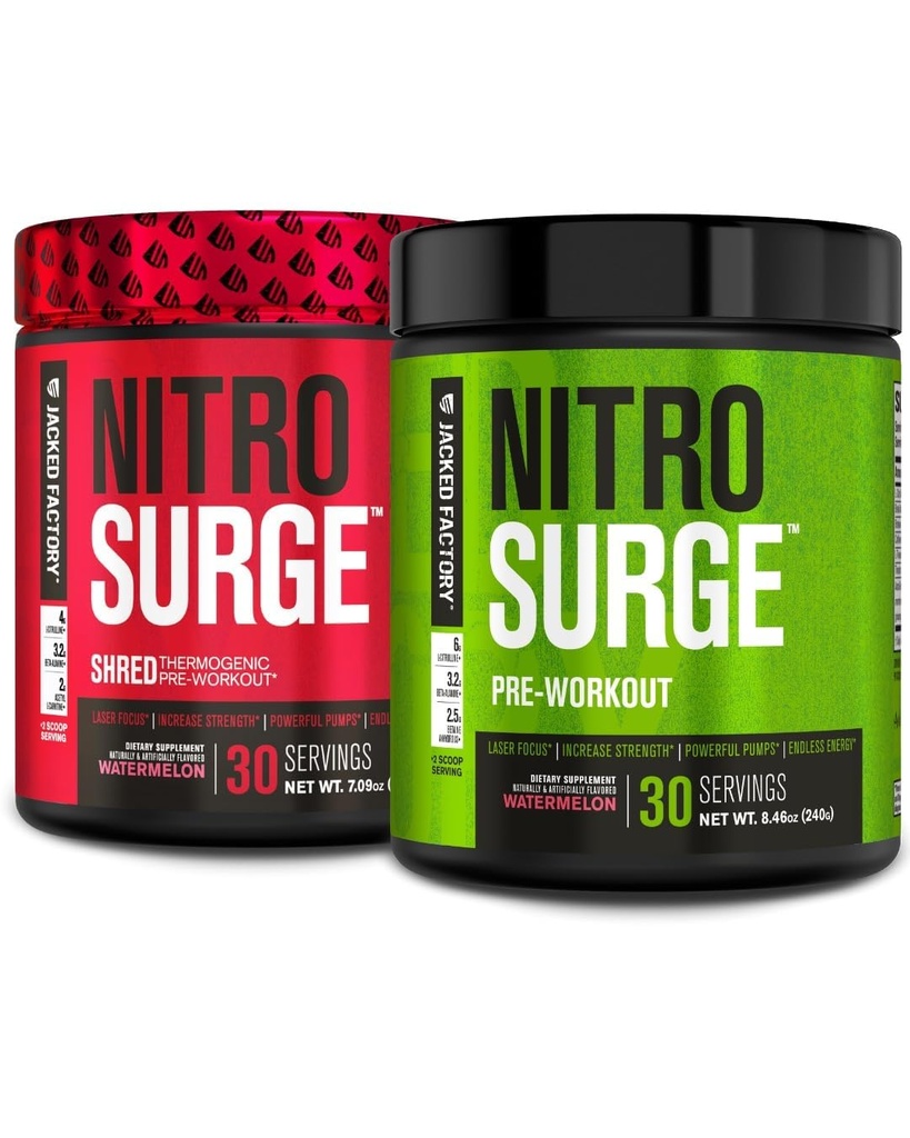ジャック工場 Nitrosurge シュレッド サーミオン プレワークアウト に ウォーターメロン & ウォーターメロン Nitrosurge プレワークアウト のために 男性 & 女性