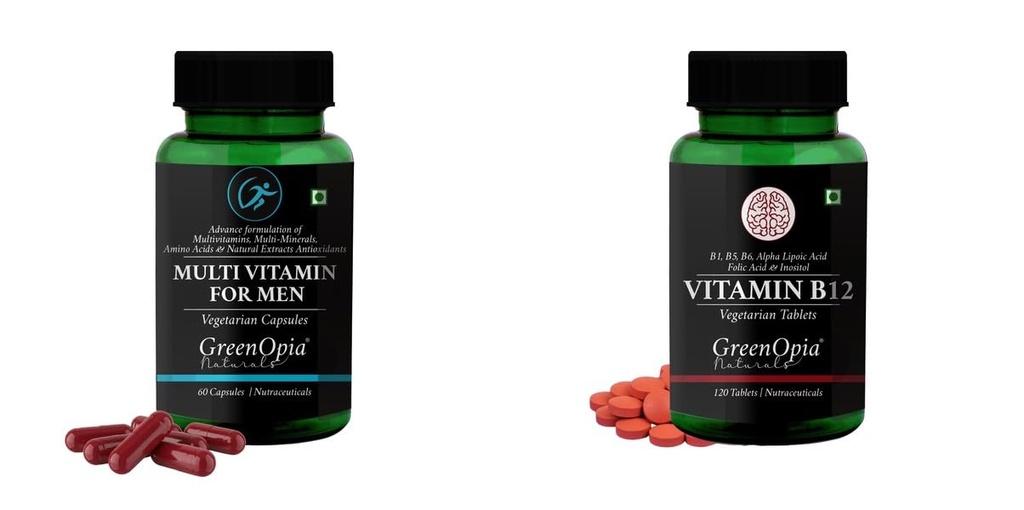 Multivitamins For Men Vitamin B12 Tablets Wellness Daily Vitality |60 CAPSULES