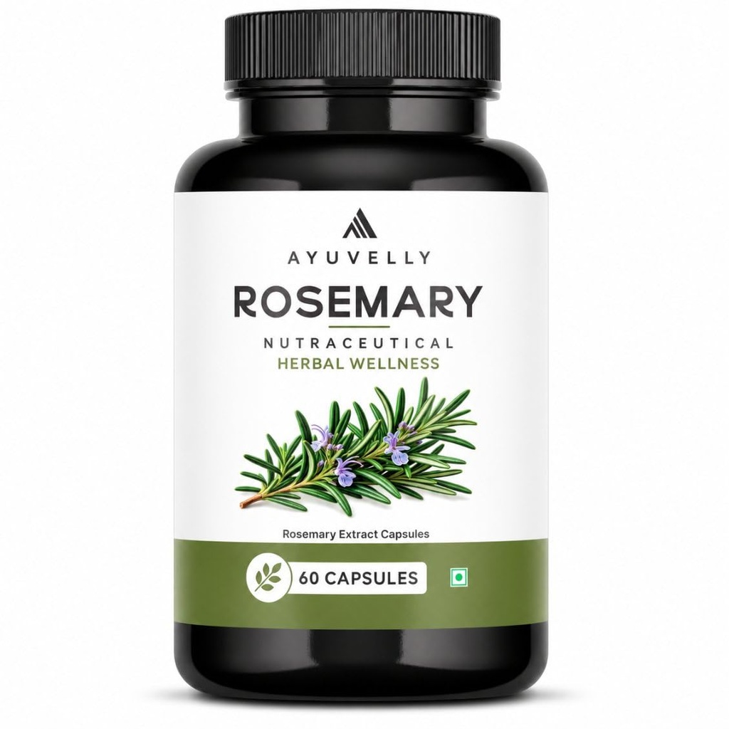 Rosemary Leaf Extract Capsules | Vegetarian Veg Capsules | Herbal Supplement | 500 mg | 60 Capsules