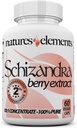 Schizandraベリーエキス – 10:1 2% Schizandrins で標準化エキス – サービングあたり 1000mg – 60 ベジギーカプセル – 非GMO, グルテンフリー – 伝統的な中国ハーブ