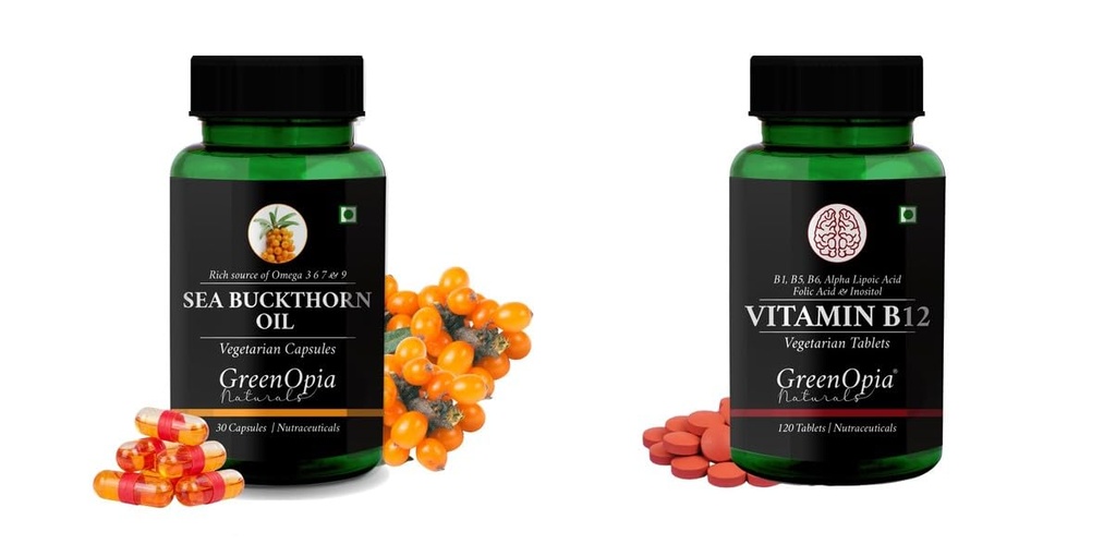Sea Buckthorn Oil Vitamin B12 Tablets Wellness Daily Vitality |60 CAPSULES