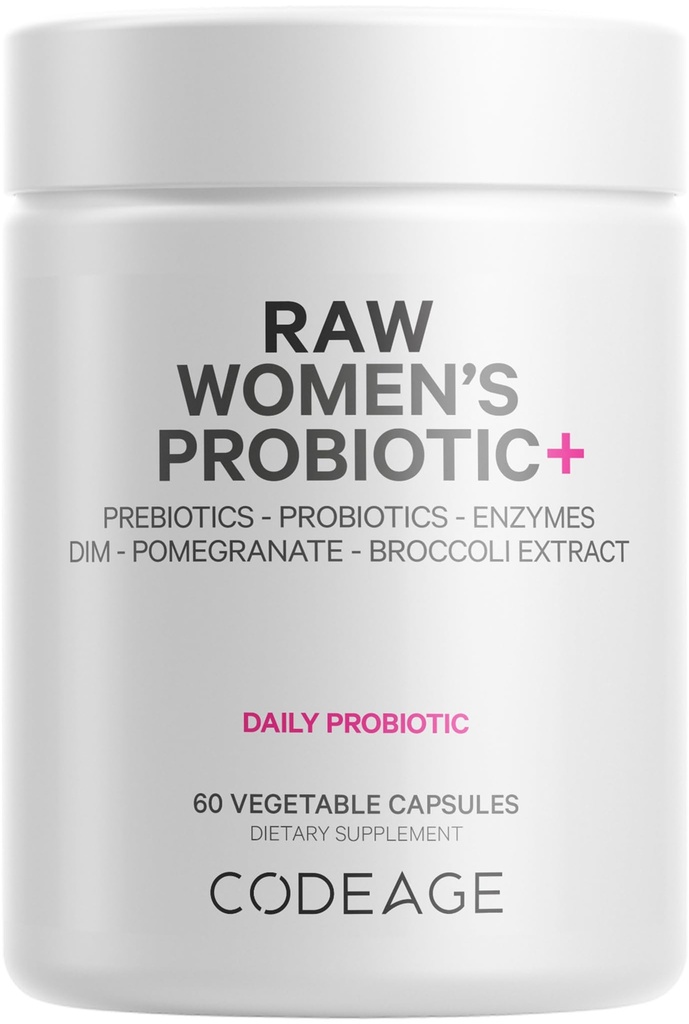 Codeage の未加工女性の Probiotic+ の補足 - 34 の Probiotic の緊張、100 の鋼片 CFUs の消化酵素、Prebiotic のブレンド、DIM の草のエキス、Phytonutrients - Non-GMO - 30 のカプセル