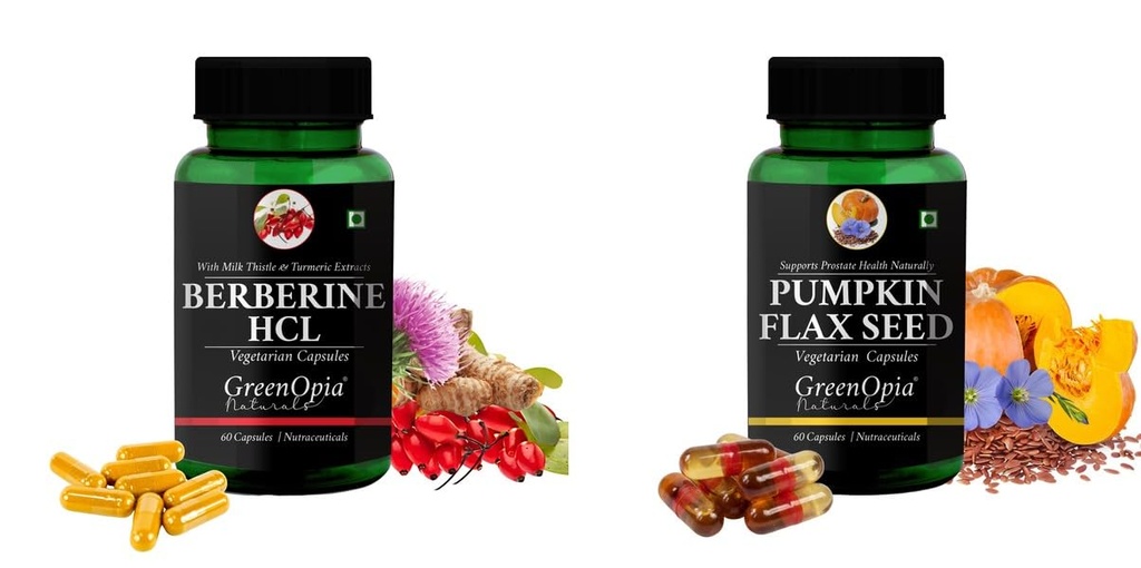 Berberine HCl Pumpkin Oil Wellness Daily Vitality |60 CAPSULES