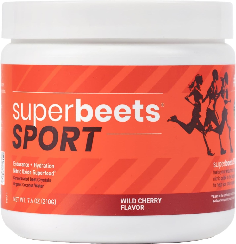 HumanN SuperBeets Sport Endurance Pre Workout Powder、Nitric Oxide Supplement、NSF認定、Stimulant & Caffeine Free、Beet Root、ワイルドチェリー、20サービング