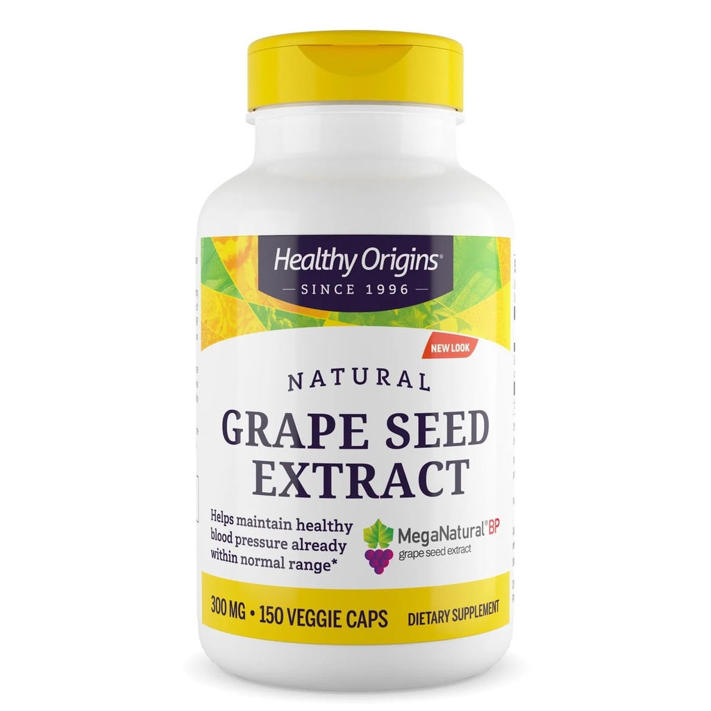 健康な起源のブドウの種のエキス300のmg (MegaNatural BP、非GMO、カリフォルニアGrown、グルテンフリーのグルテンフリー、サポート健康な血圧)、150の野菜の帽子