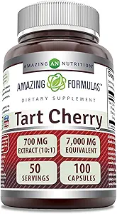 Amazing Formulas Tart Cherry Extract 700 Mg Extract (10:1) Per Serving Capsules Supplement | Equivalent to 7000 Mg | Non-GMO | Gluten Free | Made in USA (1 Pack, 100 Count)