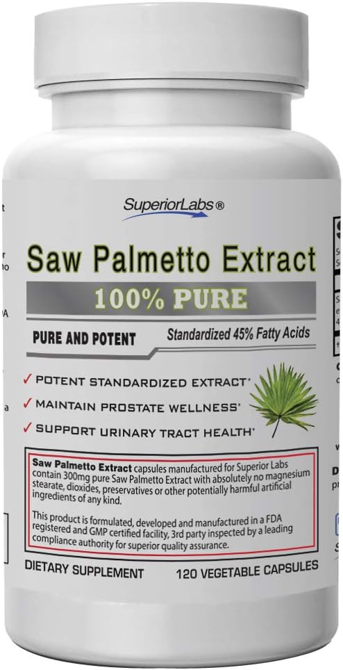 優れたラボ — Palmetto 抽出 NonGMO、非合成 - 300 mg の投与量、120 野菜カプセル - 尿路フローと周波数をサポート