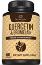 Sunergetic Premium Quercetin&Bromelainサプリメント - 強力なケルセチンBromelainコンプレックス - 免疫システムと調味料のサポートを支援します - サービングあたりケルセチン1000mg - 60カプセル