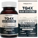 20% Thymoquinone Black Seed Oil Extract Capsules - TQ-Advanced 4X®: Potent Thymoquinone Concentration Available - 60:1 Concentrate from Nigella Sativa, Raw Form, Vegan, Glass Bottle (60 Capsules)