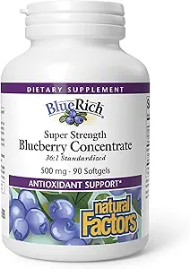 自然な要因によるBlueRich、極度の強さのブルーベリーのコンセントレート、全面的なよい健康、90 Softgelsのための酸化防止サポート