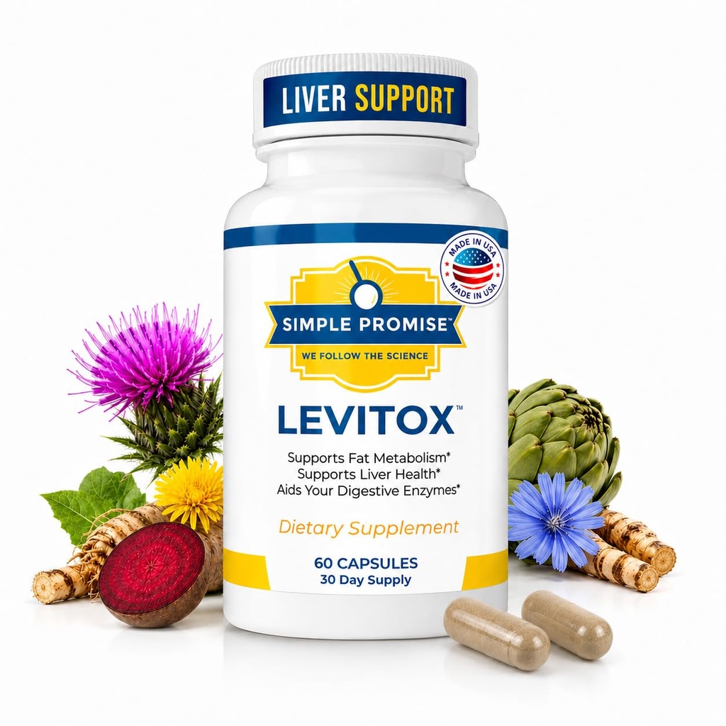 Levitox - Dandelion Rootとアーティチョーク抽出物とミルクのアコール肝デトックスサプリメント - 肝臓の健康、代謝と消化をサポート - 60カプセル