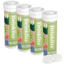 Drinklits レモンライム 毎日の電解水錠 (4) チューブバンドル | 天然スポーツドリンク – 0g 砂糖 – 優れた風味 | 40 味 - 10 錠チューブあたり