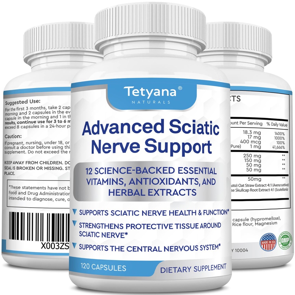 高度なSciatic Nerveサポート救済:アルファリポ酸ビタミン、Benfotiamine - 1 Sciaticaサプリメント12 - 120カプセル - 30-60供給 - 米国製