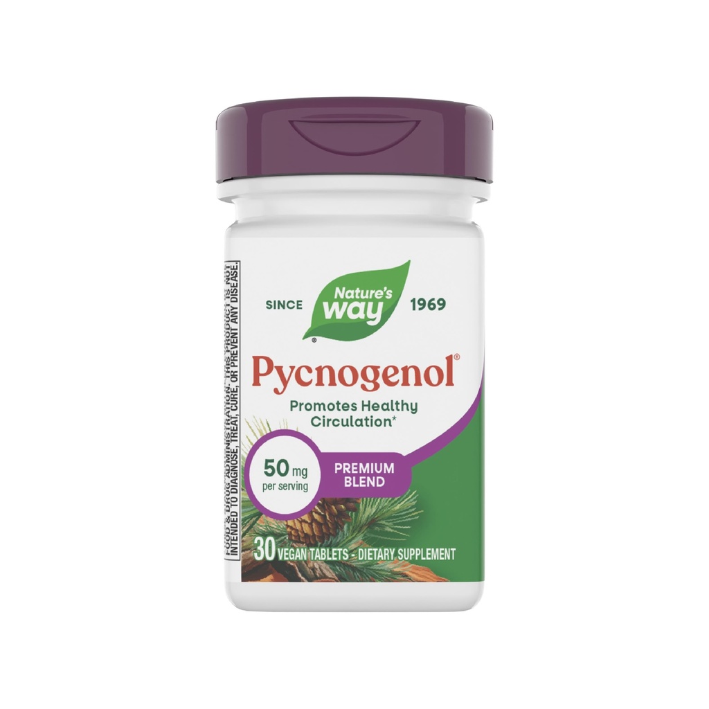 Nature's Way Pycnogenolは、健康な循環を促進します*、30ビーガンタブレット