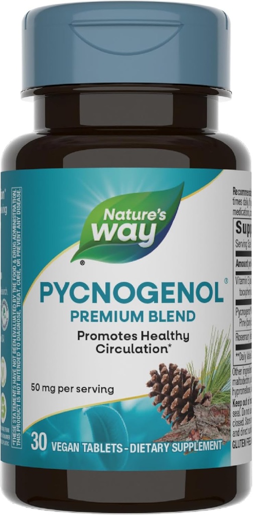Nature's Way Pycnogenolは、健康な循環を促進します*、30ビーガンタブレット