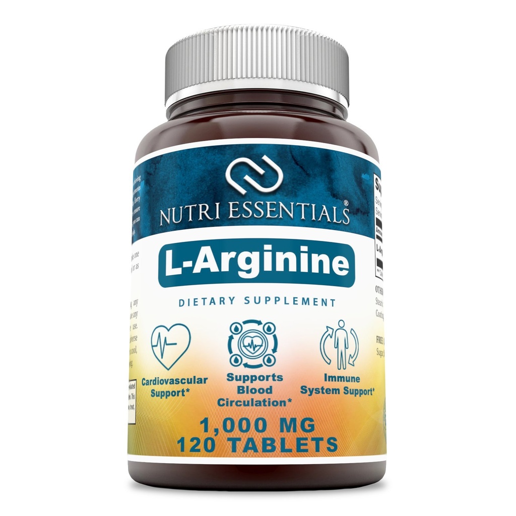 L-アルギニン1000 Mg 120錠栄養補助食品 - 心臓血管の健康をサポート - 免疫システム機能をサポート - 血液循環を促進
