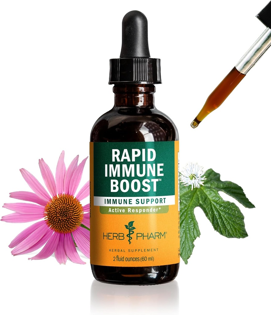 Herb Pharmの有機性急速な免疫のブースト:大人のための速い吸収のチンキ、GoldensealのEchinaceaのチンキ、ジンジャーのエキス及びElderberryの免除サポート補足及び健康の援助、2 Oz