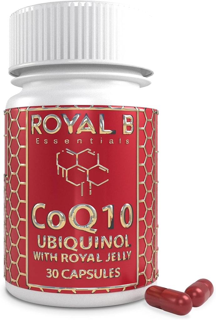 ロイヤルゼリー、心臓の健康と免疫防衛のためのUbiquinol CoQ10カプセル、蜂、3,000mg、30 Veggieカプセルによって作られたオールナチュラルCoQ10サプリメントと超プレミアム共同酵素Q10カプセル