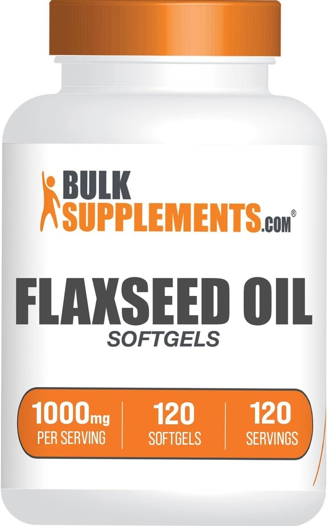BulkSupplements.com 亜麻仁油軟ゲル - 亜麻仁サプリメント、亜麻仁油1000mg軟ゲル - ハーブサプリメント、グルテンフリー、給食当たり1ソフトゲル、120カウント(パッケージ1)