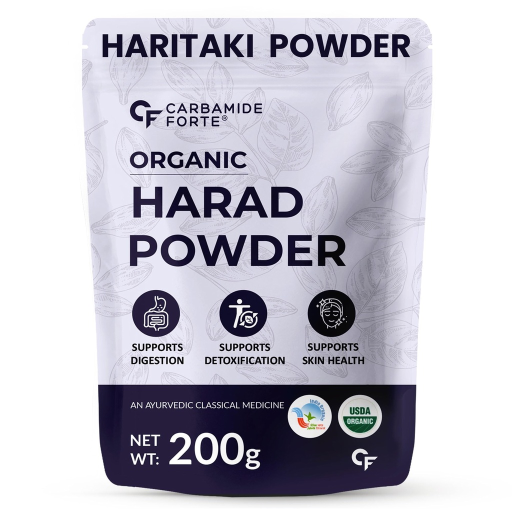 Carbamide Forte Organic Harad Powder | Haritaki Powder for Digestion, Cleansing & Wellness | kadukkai powder for digestion & Detox Support – 200g