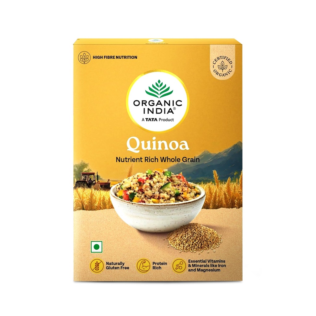 A TATA Product – Organic India Quinoa – 500g | Nutrient-Rich Whole Grain | Protein-Rich | Gluten-Free | Source of Iron & Magnesium