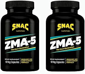 SNAC ZMA-5睡眠補助食品, 筋肉の回復を促進します。 & 成長, 免疫サポート, & 亜鉛と回復睡眠, マグネシウム & 5-HTP, ポストワークアウト, ベッドZMAサプリメントの前に 180 カウント (2パック)