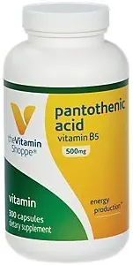 ビタミンB5のビタミンのShoppe Pantothenicの酸500MGは、エネルギー生産及び毛、皮、毎日一度釘を支えます(300のカプセル)